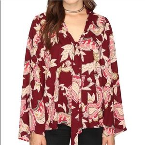 Show Me Your MuMu Brynn Paisley Bell Sleeve Blouse